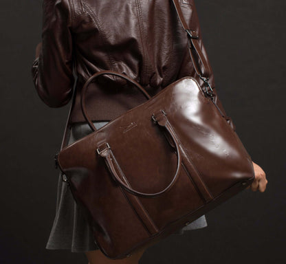 faux leather vegan handbags in classic briefcase style