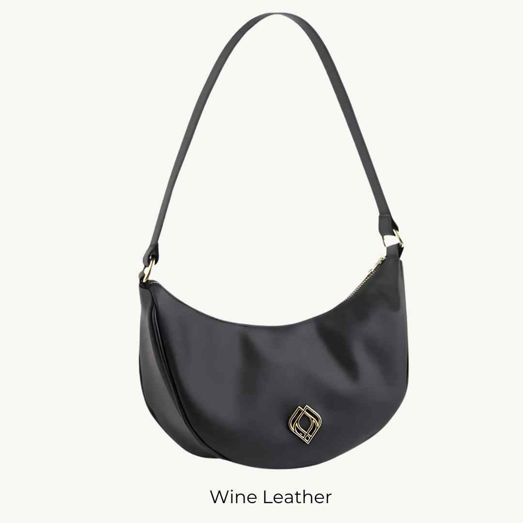 Black Pinatex handbag, natural bag, Pinatex bag, vegan bag, Pinatex clutch, vegan bag, halfmoon bag, popular black bag, natural Pinatex