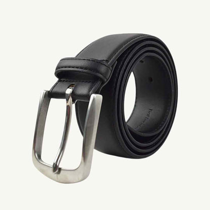 vegan leather belt in black for men by Doshi