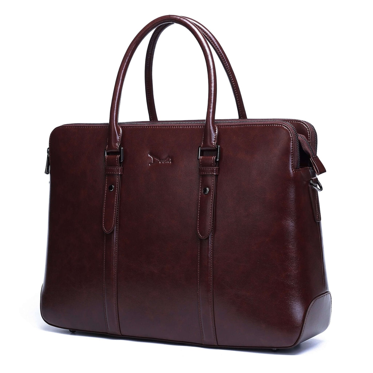 faux leather briefase with classic tyle